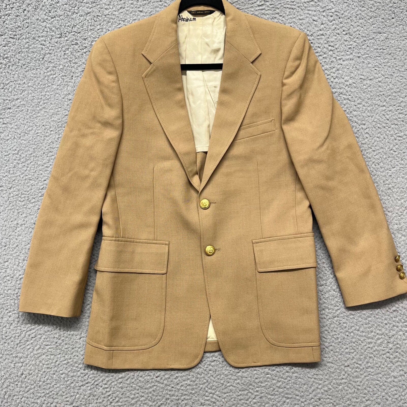 Haspel Blazer Mens 38 Tan Beige Retro Sport Coat Heritage Classic Minimal