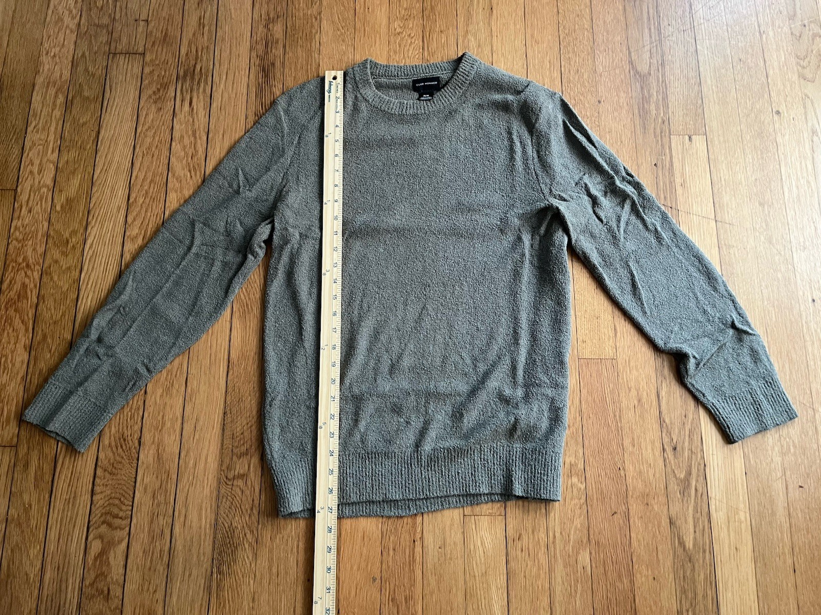 Club Monaco Men’s Sweater Grey Size Medium Crew Neck Cotton Nylon Blend