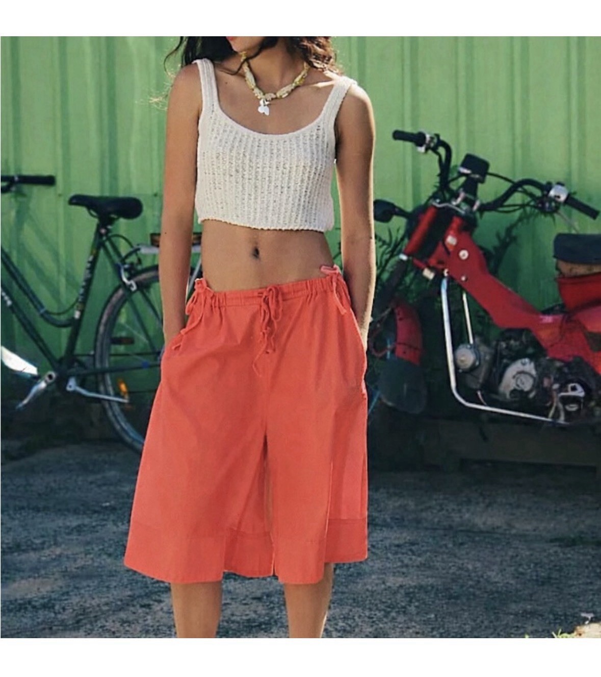 Free People / Free-est Menorca Slouchy Capris Orange Small New* BO1487-88