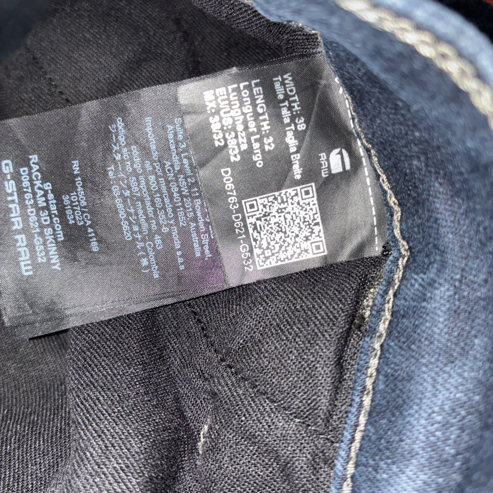 G Start Raw Jeans Sz 38×32 Men Blue Rackam 3D Skinny Distressed Used No Returns