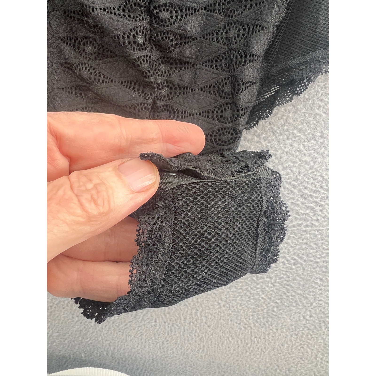 Daisy Fuentes Teddy 2x Full Figure Black Lace Mesh Push Up Snap Crotch