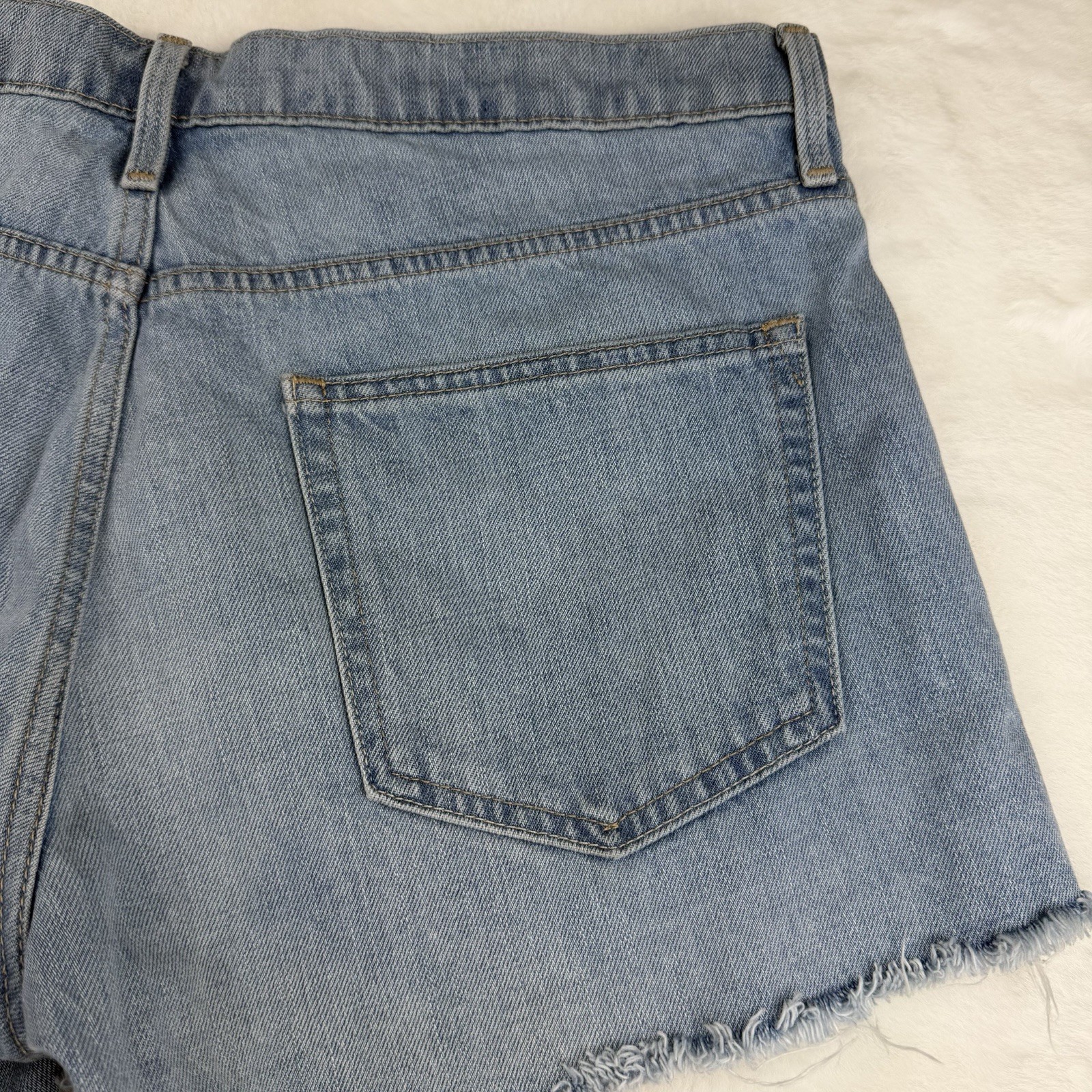 Gap 1969 Original Best Girlfriend Denim Shorts Distressed Blue Womens 31R