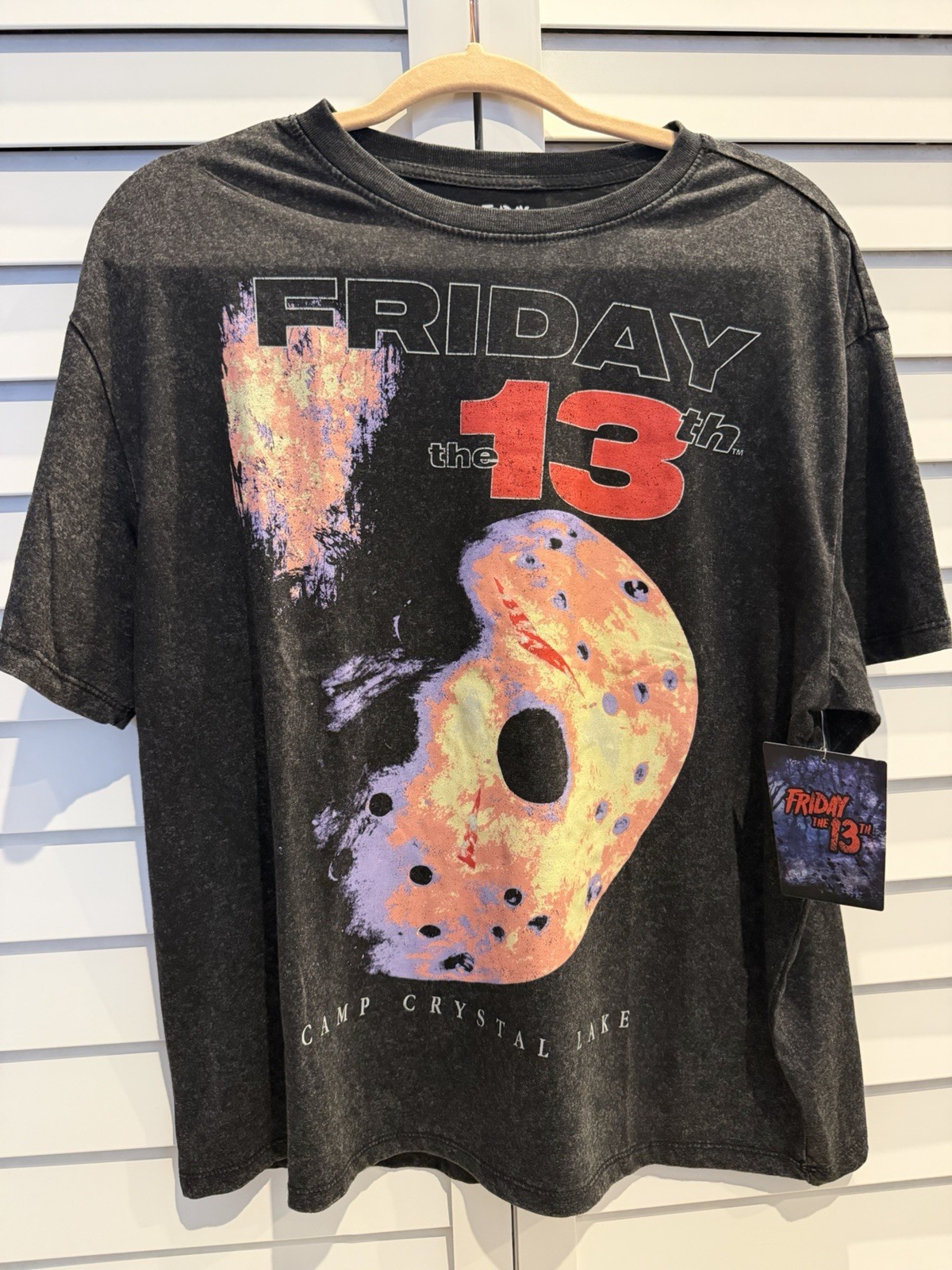 Women’s Friday The 13th Camp Crystal Lake Horror, Goth, Halloween T-Shirt Size L