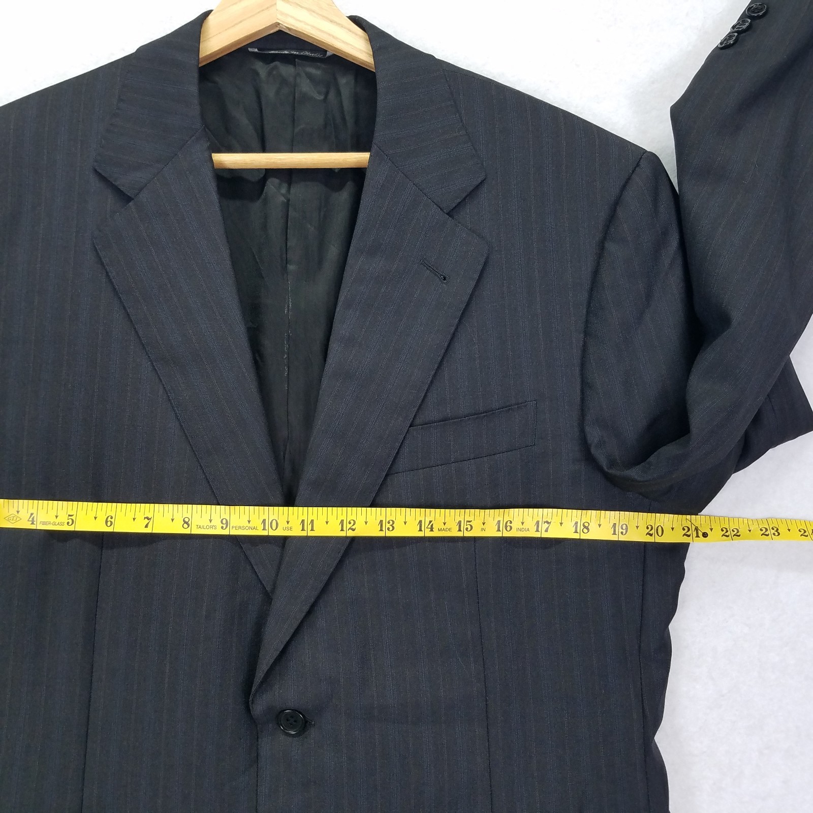 Canali Proposta Mens US 40R EU 50R Gray Pinstripe Wool Suit Jacket Italy Vtg