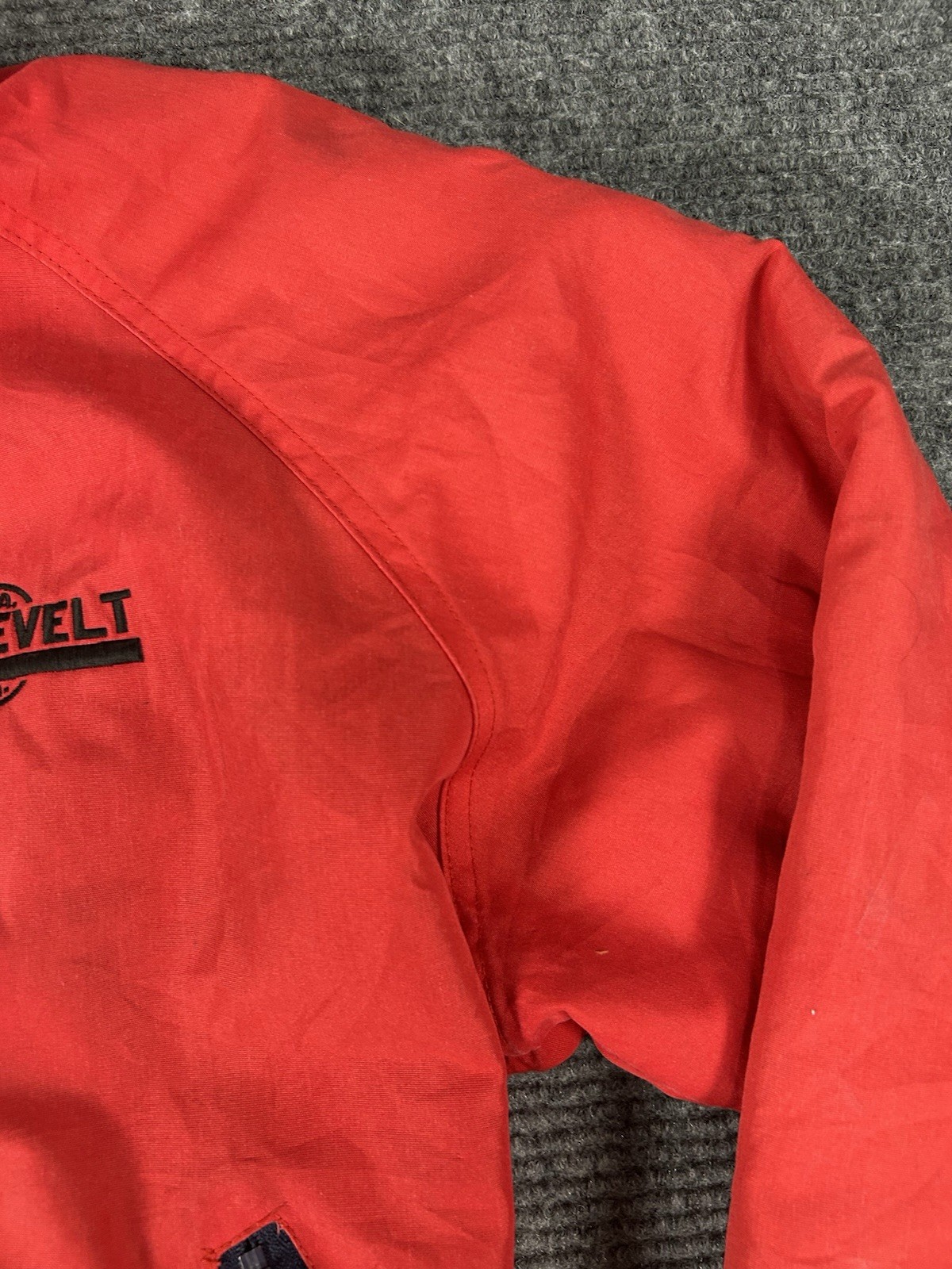 VTG Sportsmaster Jacket Mens L Red Fleece Lined Bomber USA Made Workwear READ