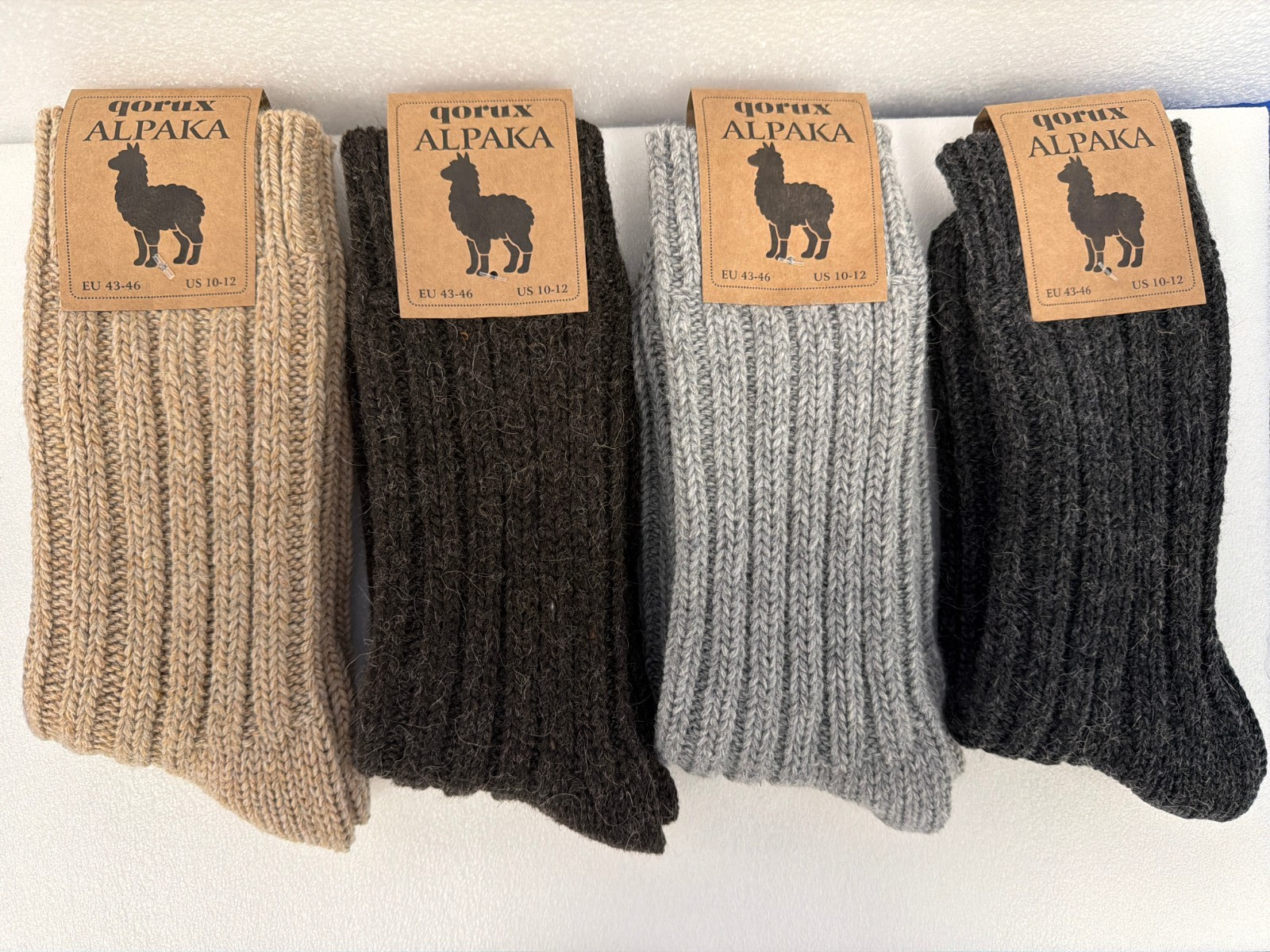 4 pairs alpaca wool socks thermal tick knitted winter socks for women & men