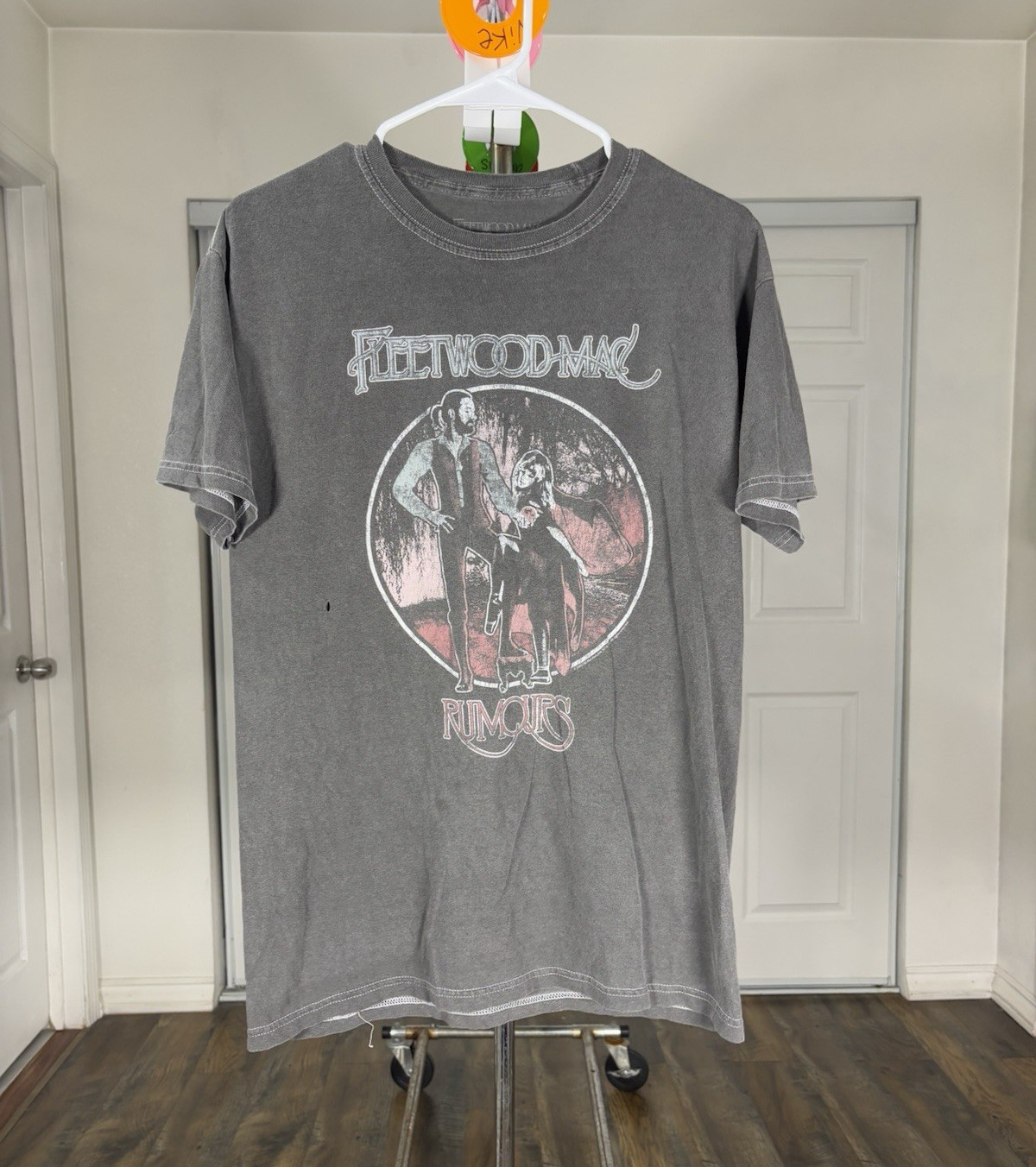 Fleetwood Mac Rumours Graphic Print Unisex Gray Crew Neck T-Shirt Size S