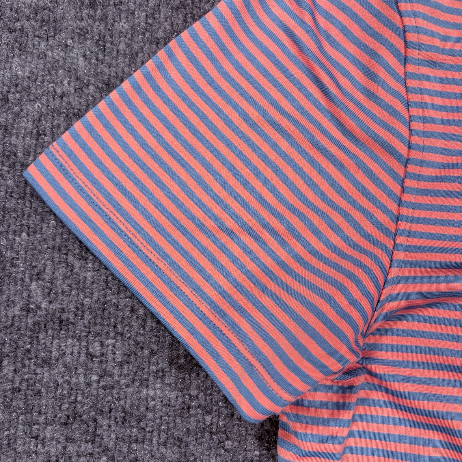 NWT J Crew Polo Shirt Men M Pink Blue Striped Performance Golf Stretch Athletic