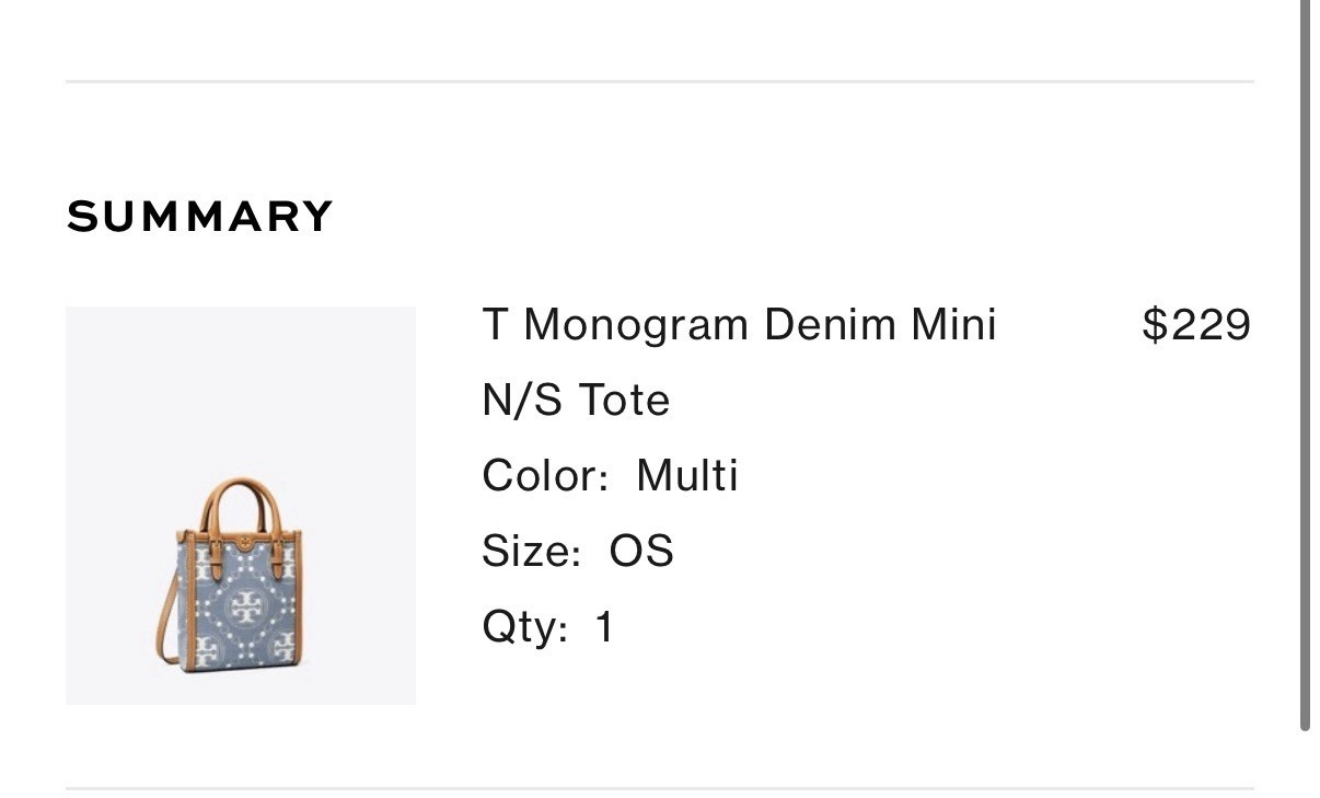 Tory Burch T Monogram Mini Tote Blue/Brown With Matching Wallet