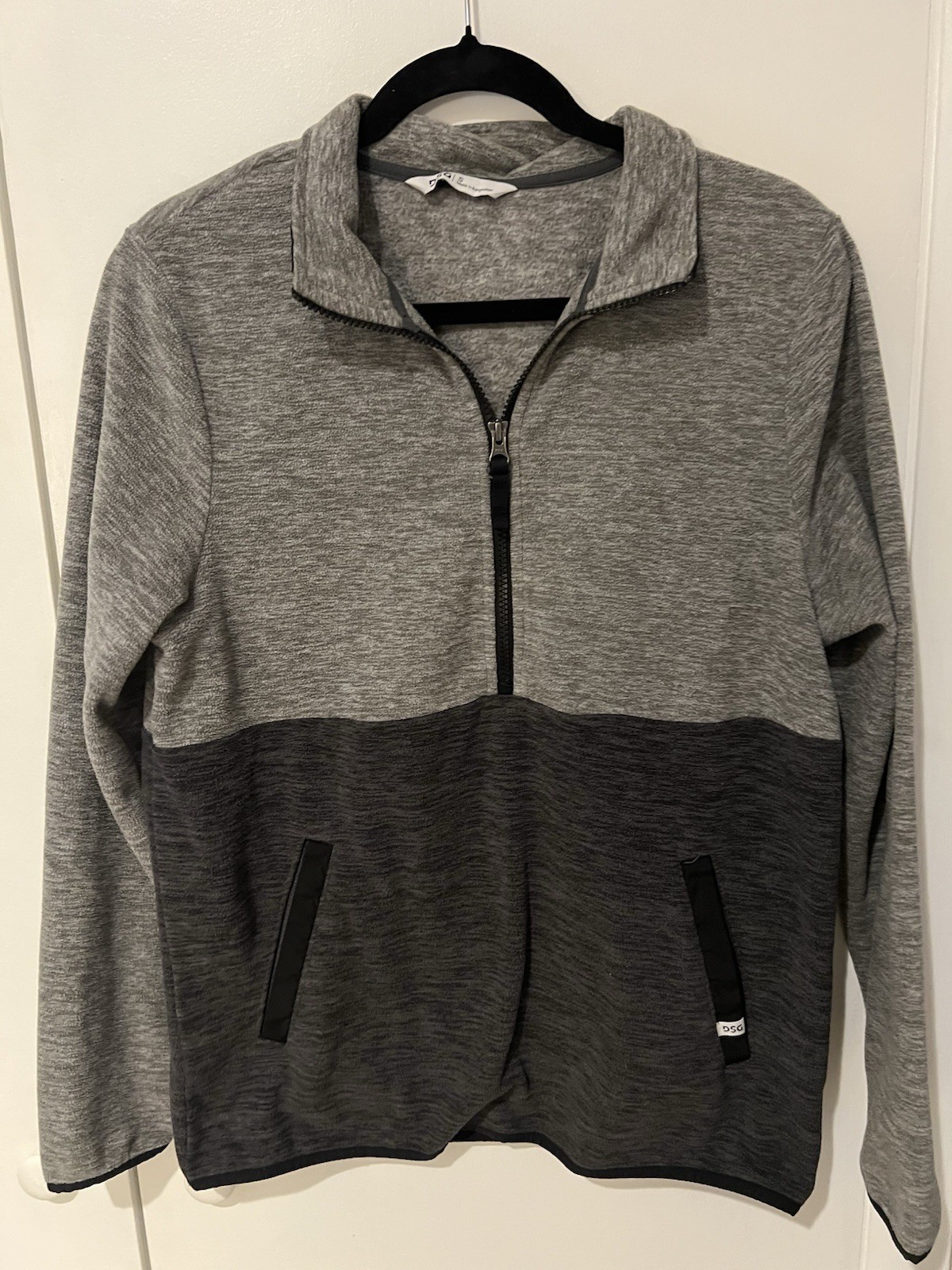 DSG Polar Fleece Half Pullover Zip Gray/Black Soft Small Men’s