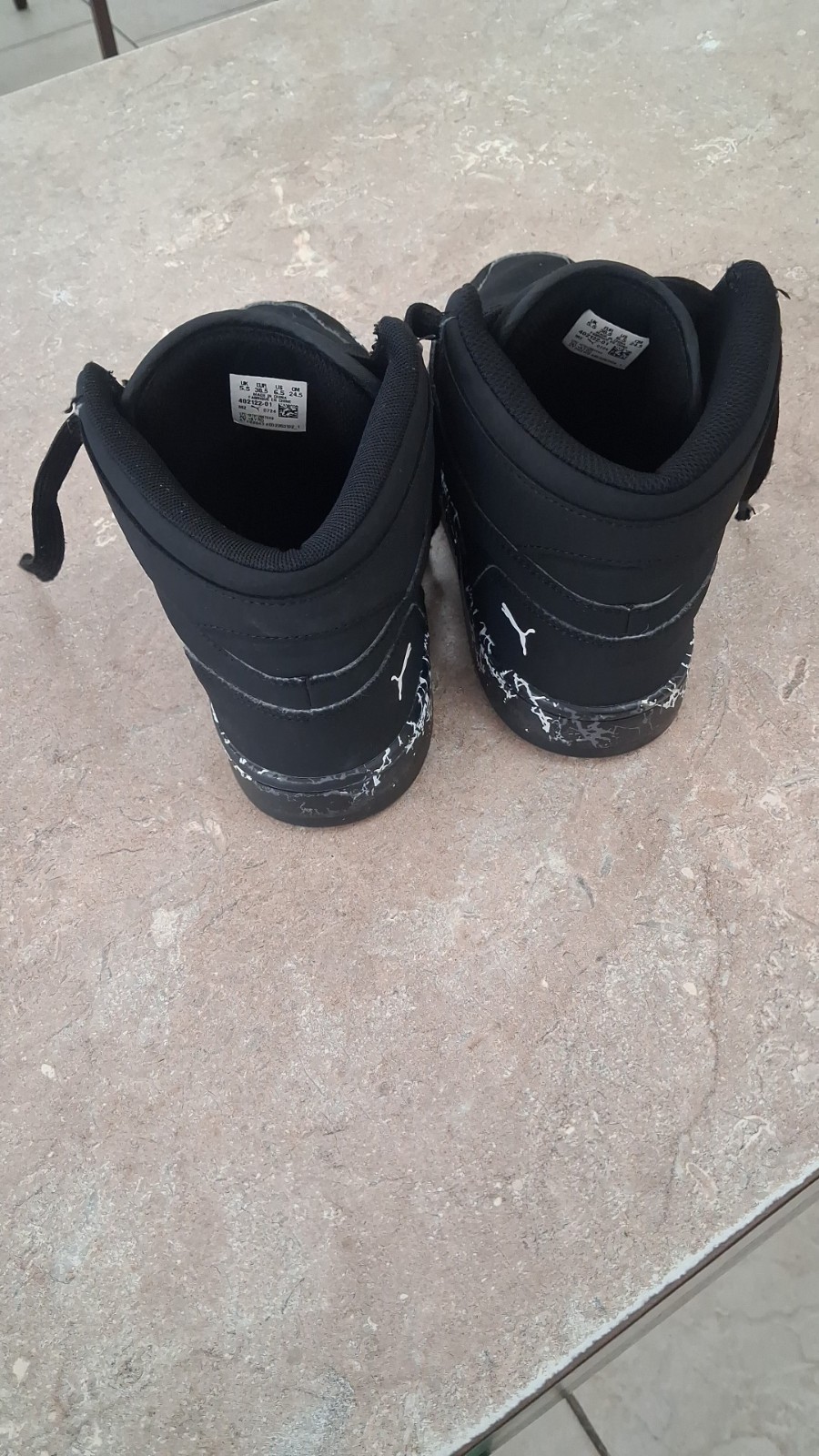 PUMA Black/White Mid Top Lace-Up Athletic Sneakers Unisex Adults 402122-01