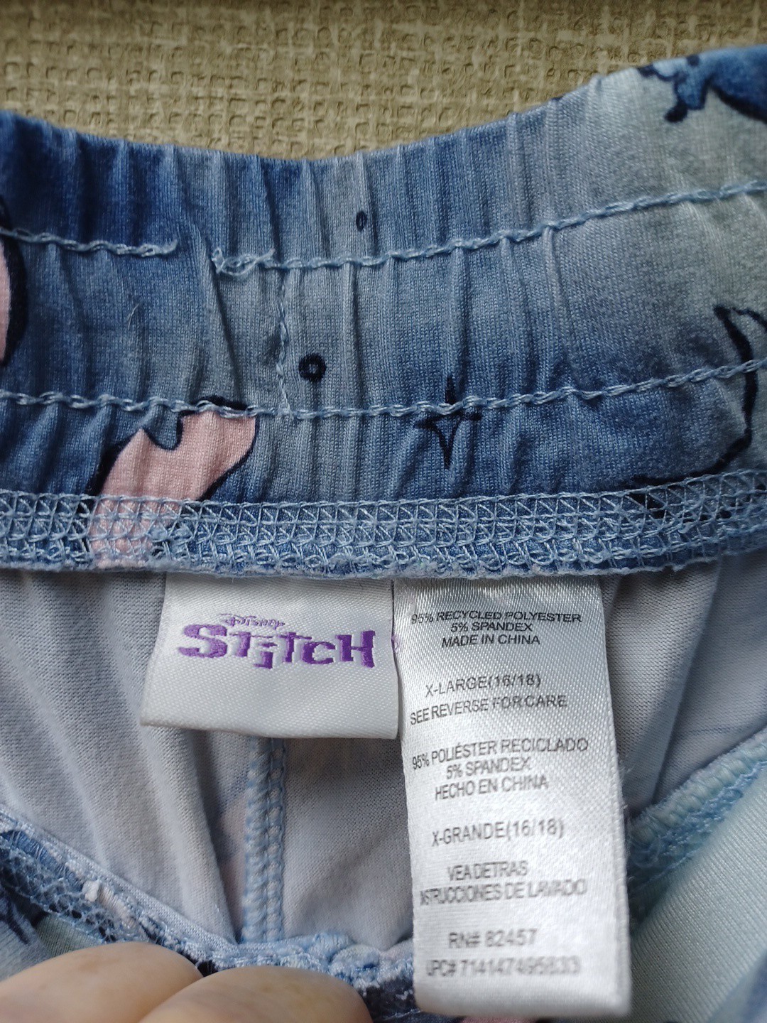 Disney Lilo & Stitch Soft Blue Polyester Pajama Lounge Pants Woman’s Size XL