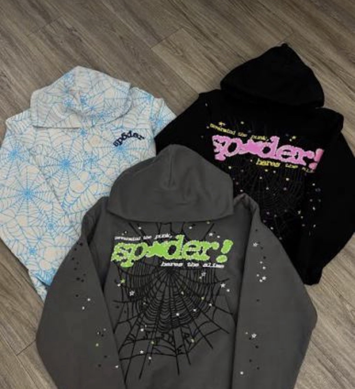 Entire Sp5der hoodie lot, amazing quality. All different sizes and colors.