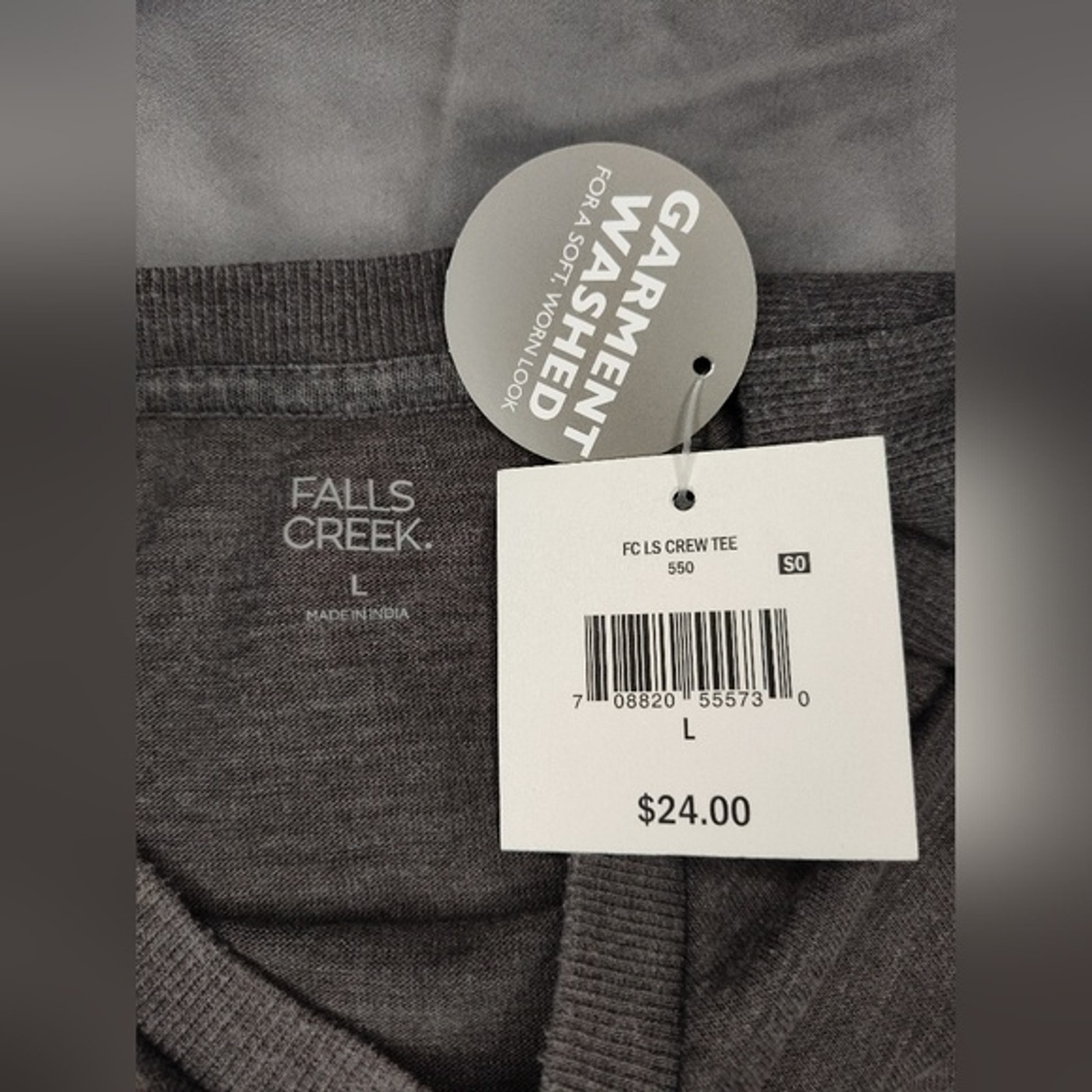 Women’s Falls Creek Long Sleeve Crew Neck Shirt Gray Large
