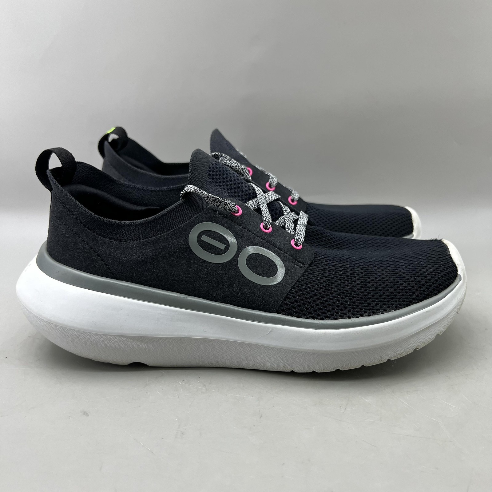 OOFOS OOmy Stride Recovery Shoes Women Size 7.5 U Black Mesh Comfort Sneakers