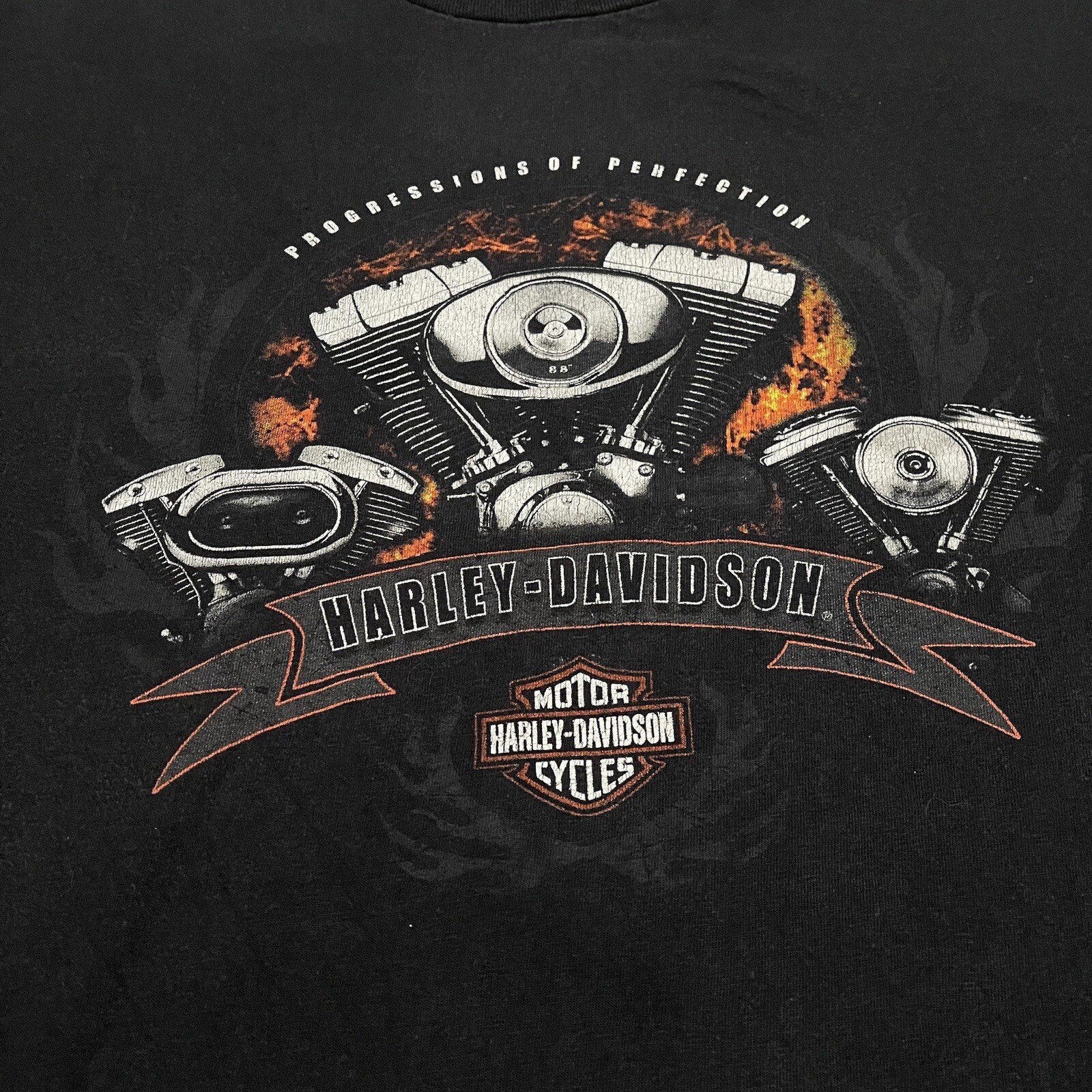 VTG Harley Davidson Shirt Mens 2X Black Double Sided Rock Springs Wyoming Biker