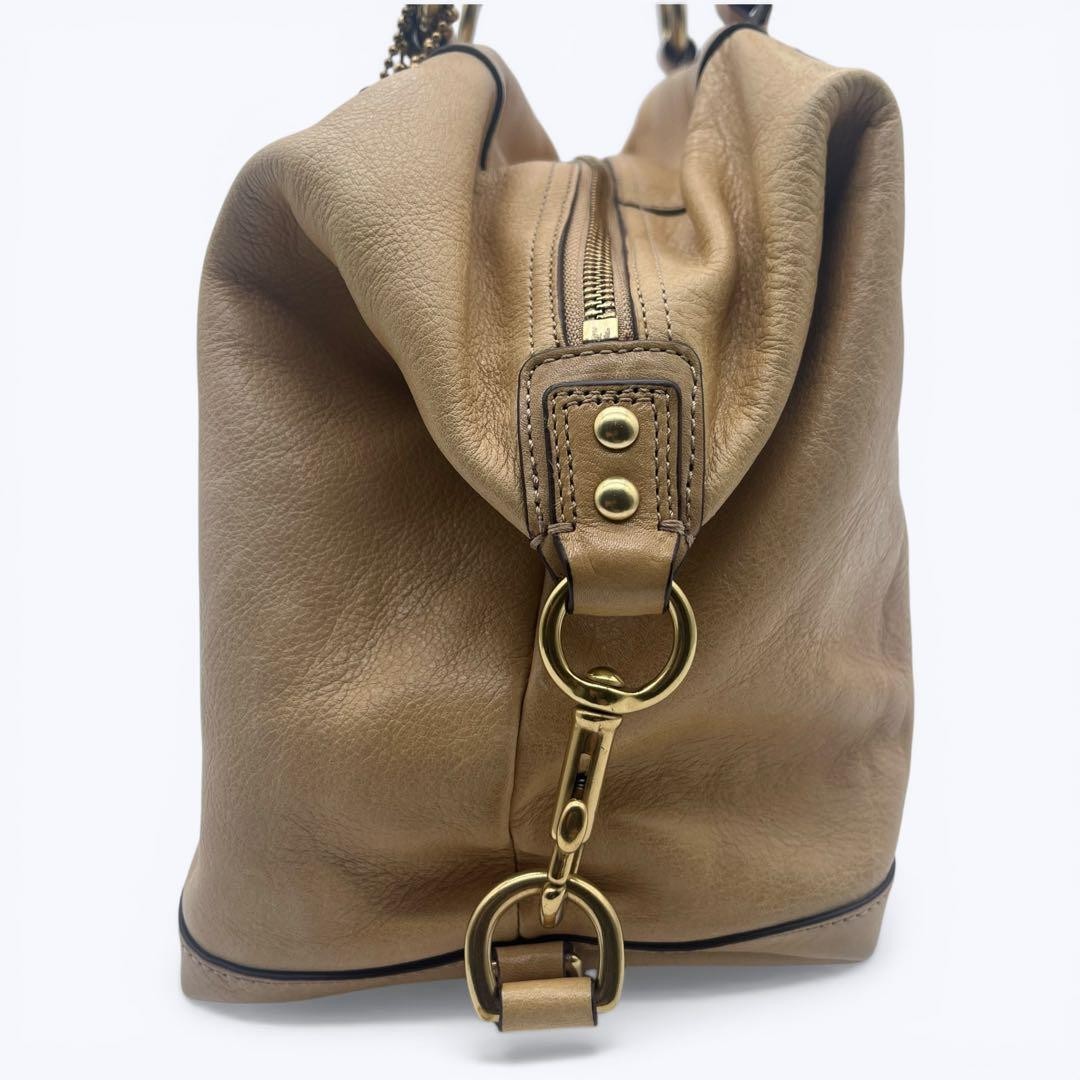 COACH Madison Sabrina 2WAY Shoulder Bag Large Capacity Handbag Beige