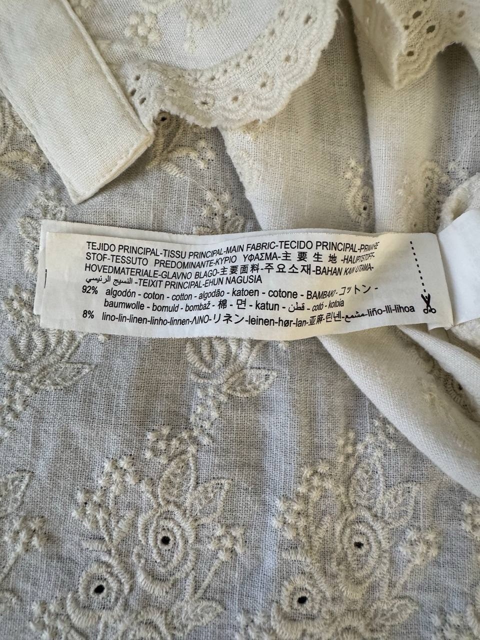 Zara Embroidered Lace Peplum Tunic Blouse Women’s Small Ivory Boho Cottagecore