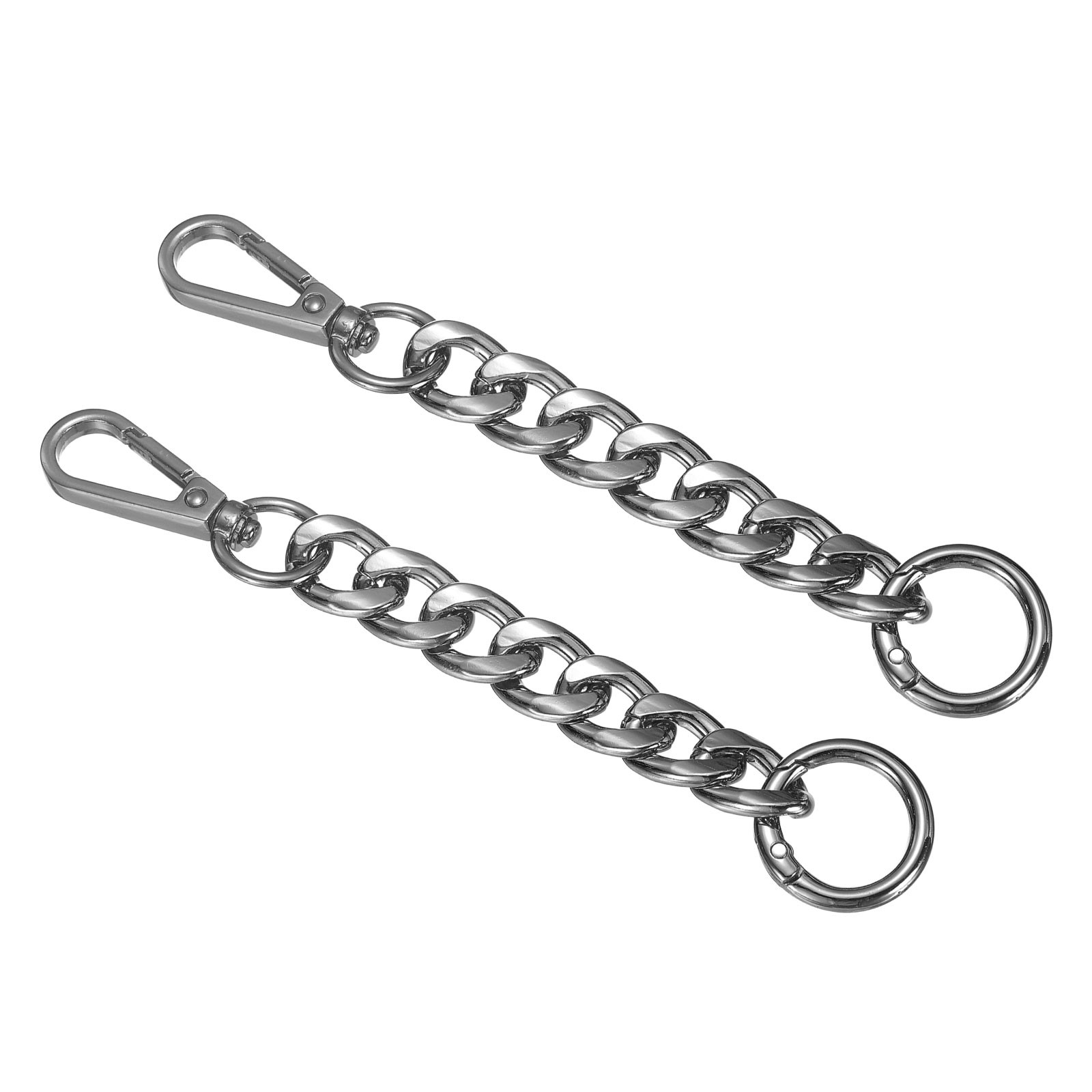 2Pcs Purse Strap Extender 5.9-Inch, Bag Extender Chain Black Grey, 0.6 Width