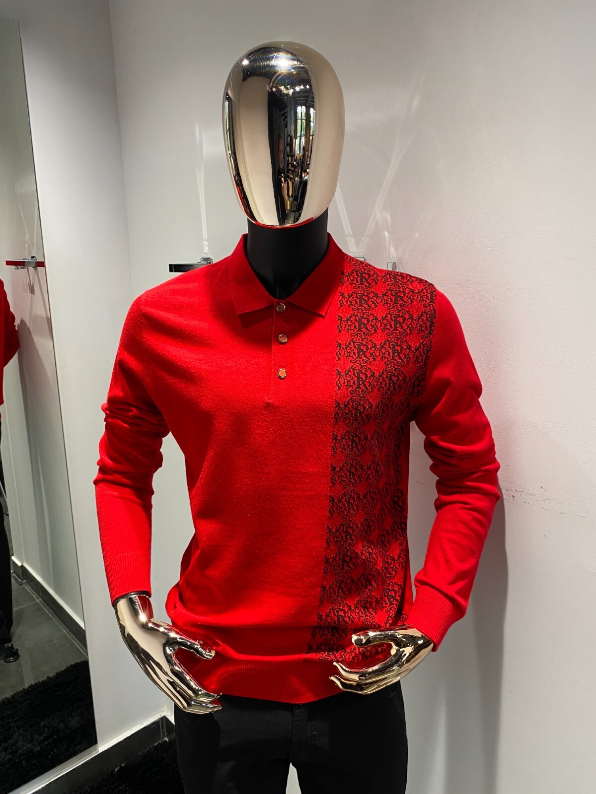 STEFANO RICCI Long Sleeve Polo Shirt Size 54 / XL (100% Authentic & New)