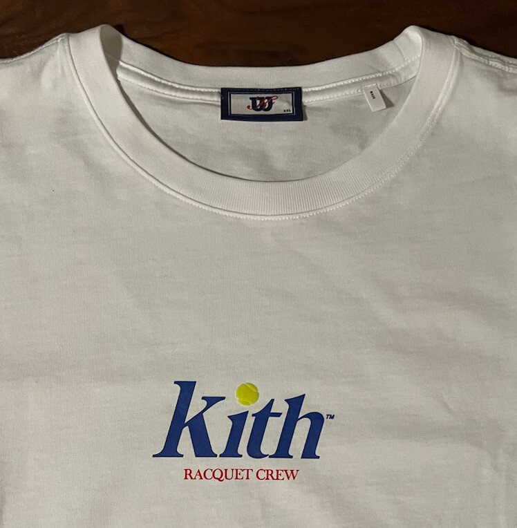 Kith for Wilson Racquet Crew Logo Vintage Tee White T-Shirt XXL Tennis Jersey