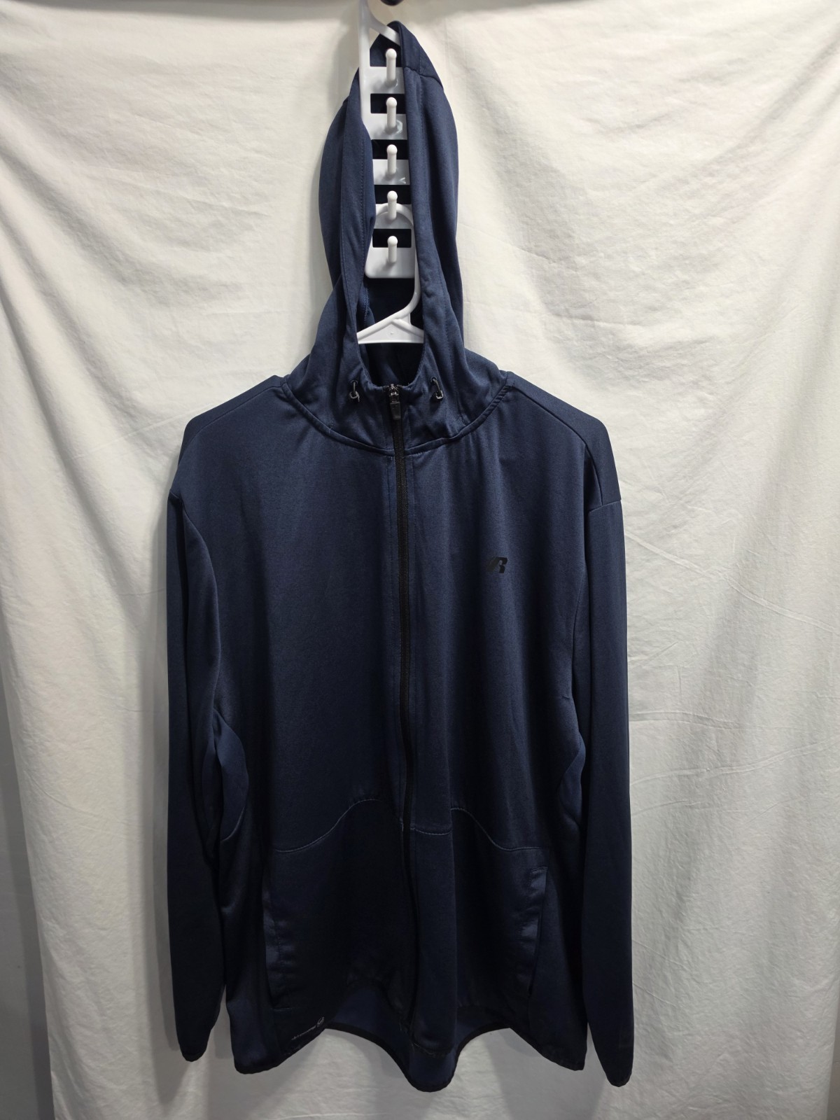 Russell Dri Power 360 Track Jacket Men’s XL 46-48 Blue Hooded Full Zip