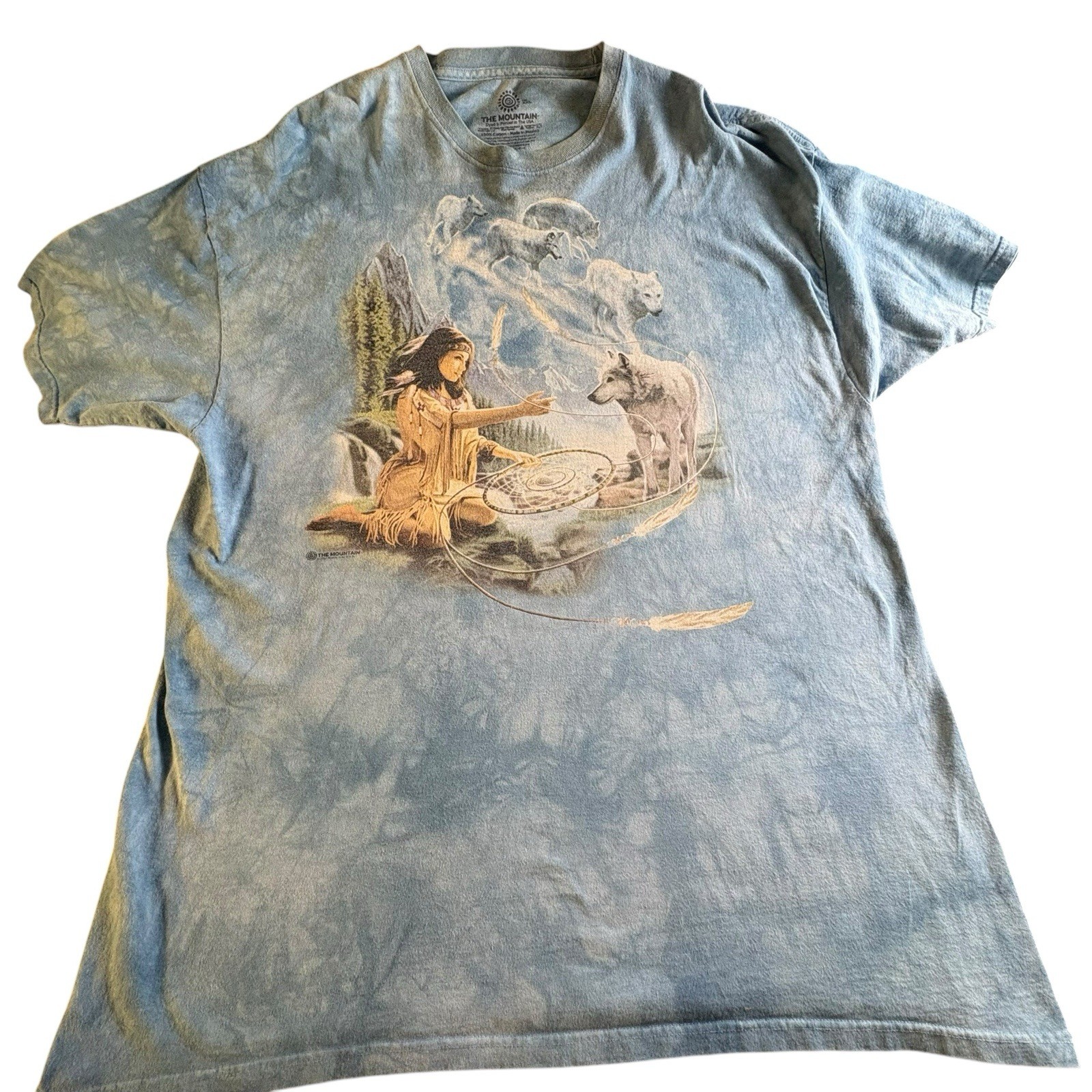 2004 The Mountain Wolf Dreamcatcher Tie Dye T Shirt 4XL