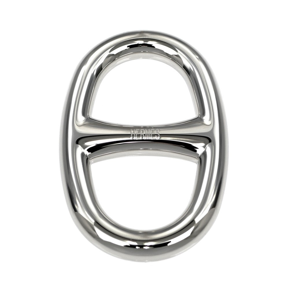 Hermes Scarf Ring Chene Brass Palladium Silver 6-9cm (2.36-3.54 in) S condition
