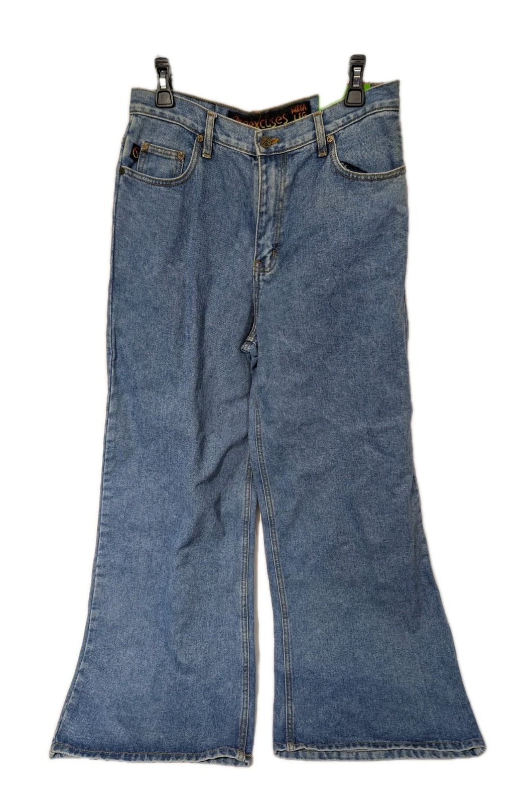 New – No Excuses Vintage 90s Women’s Sz 11/12 Mega Wide Leg Jeans Cotton Denim