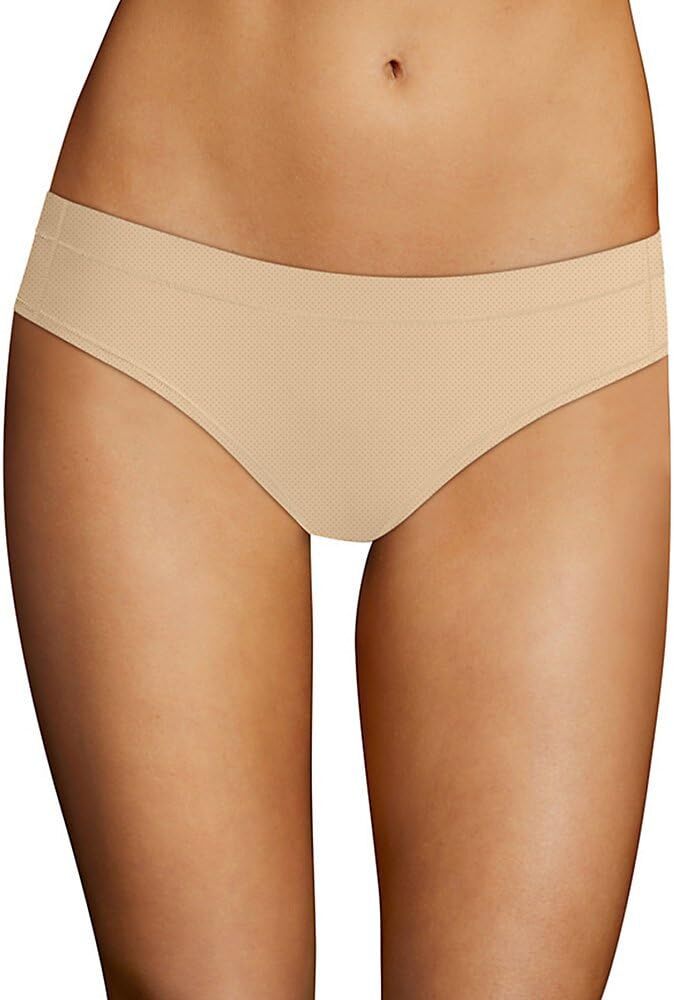 Maidenform Women’s 3 Pack Sport Bikini Beige , Moisture Wicking 2XL/9