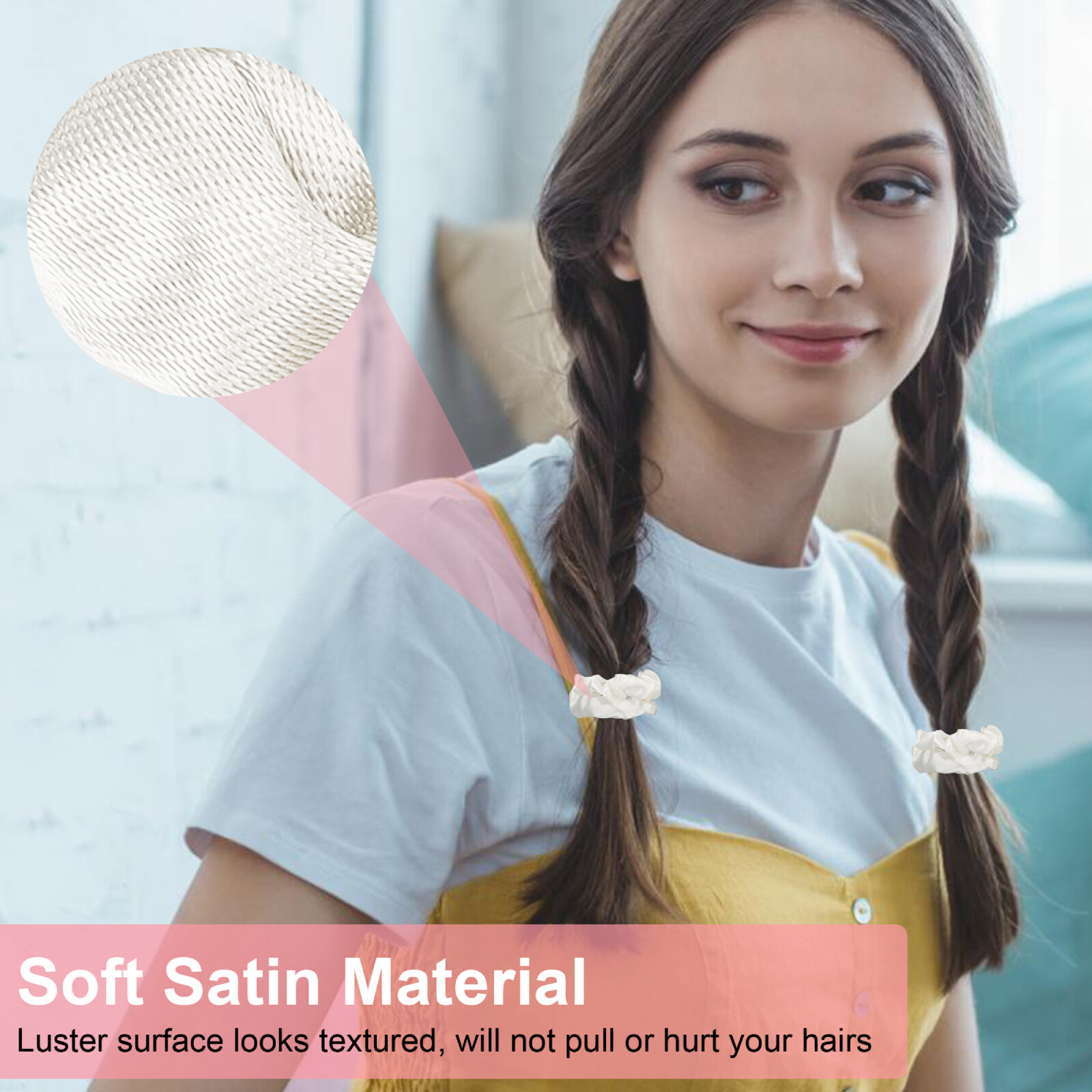 48pcs Satin Hair Ties Scrunchies Multicolor Elastic Silk Hair Bands for Women