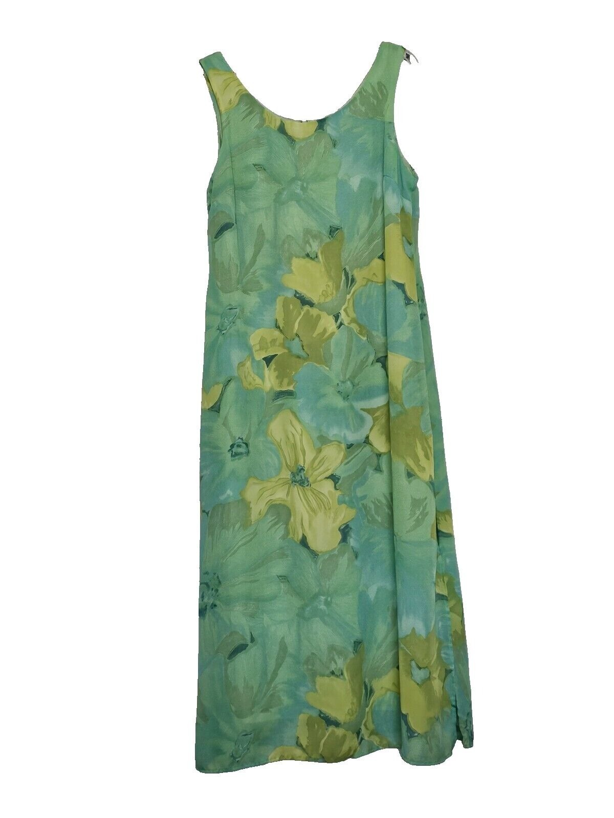 Vintage Dress-U By Sharon Junior Size 11/12 Green Floral Lined Modest