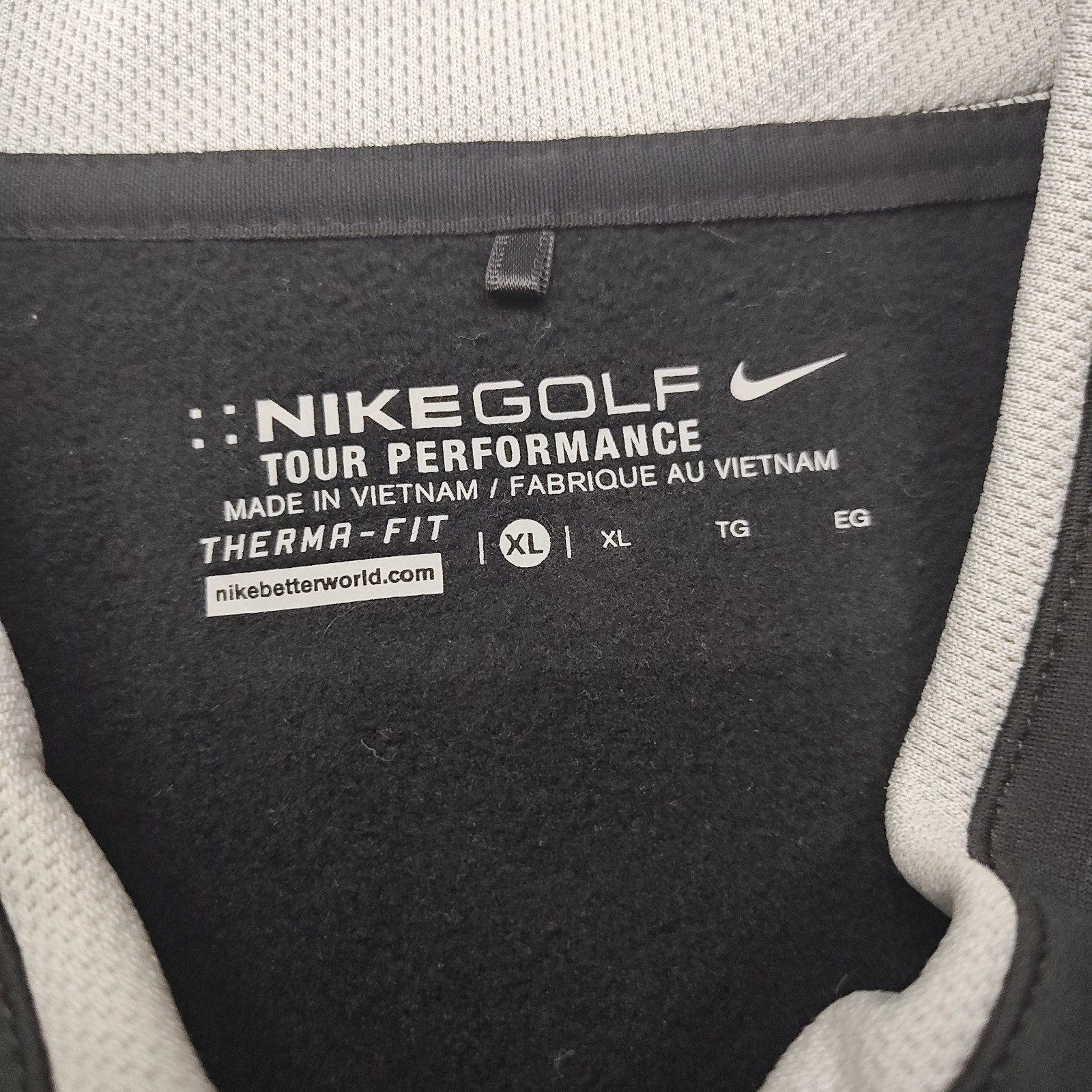 Nike Golf Tour Performance Dri-FIT Whistling Straits 1/4 Zip Black Gray XL