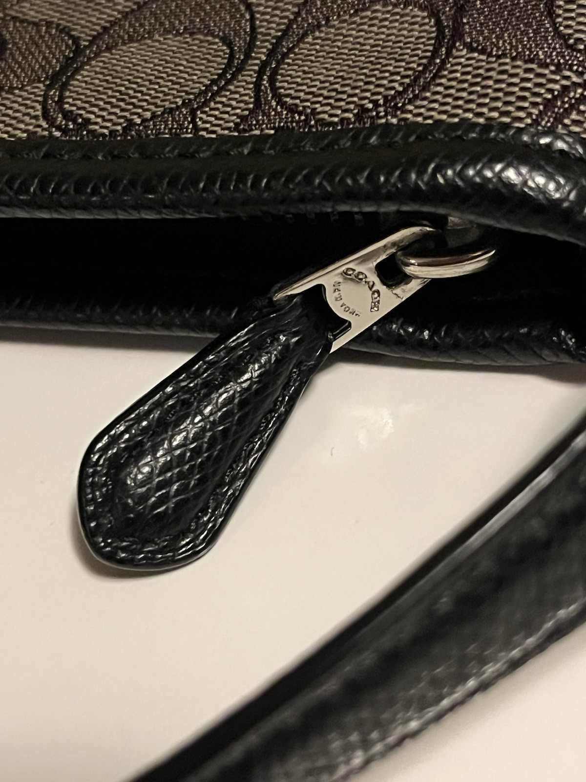 Coach New York Crossbody Black Bag With Cc Monogram Pattern And Adjustable Strap