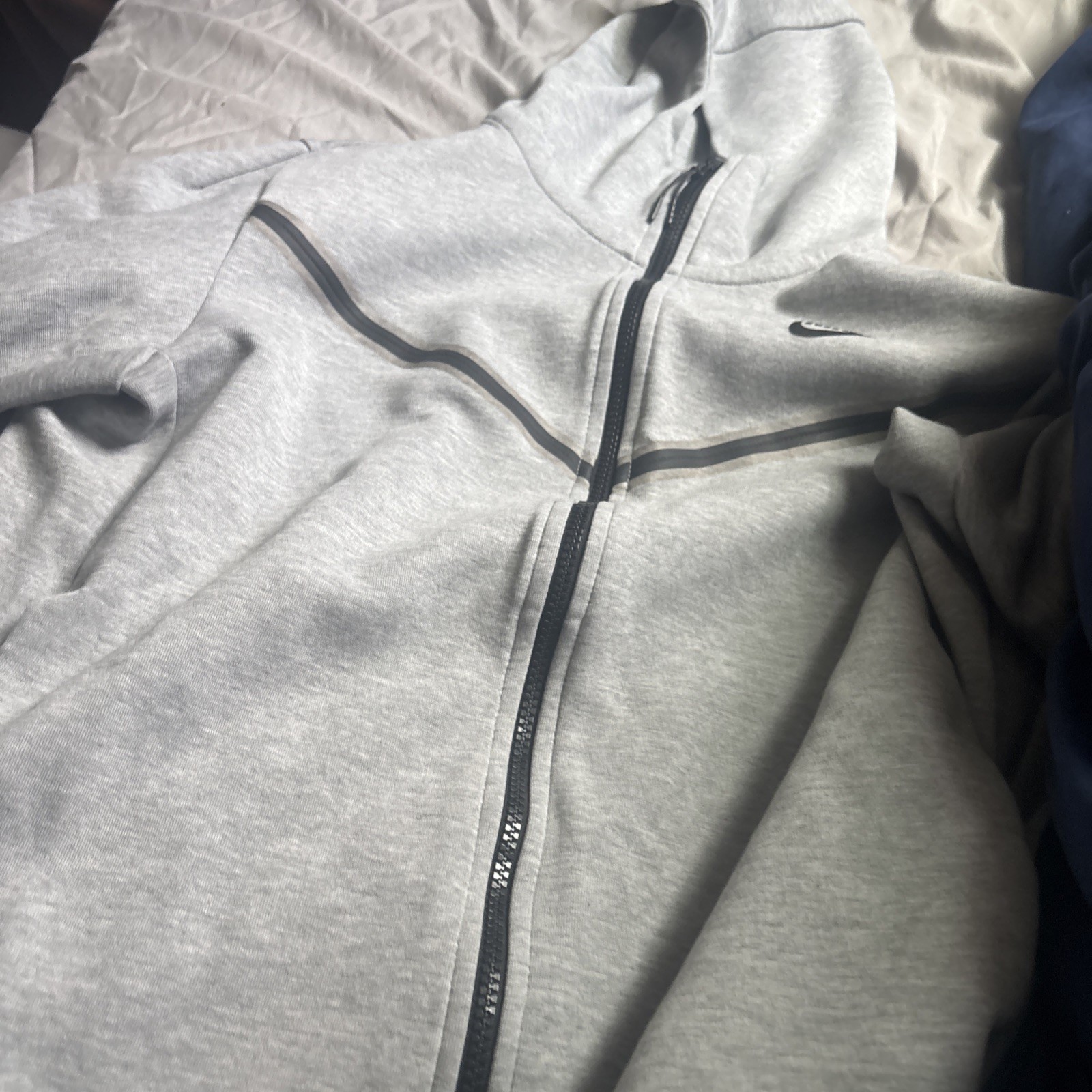 Nike Men’s Tech Windrunner Fleece Full Zip Hooded Jacket Size M Grey CU4489-063