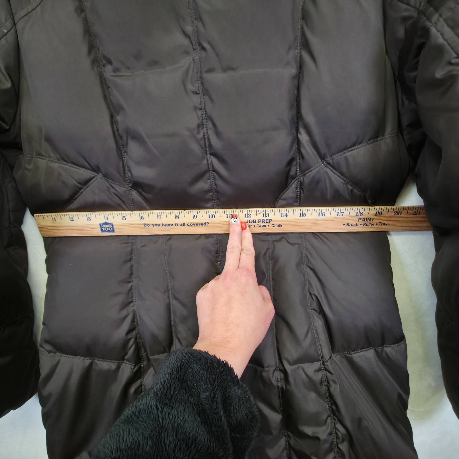 Andrew Marc Puffer Jacket Womens L Brown Quilt Down Insulated Street Winter Coat