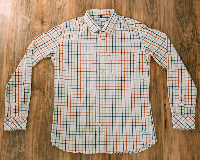 Kaiback Kickback Men’s Ultra-Slim Button Down Cotton Shirt – Color Me Crosshatch