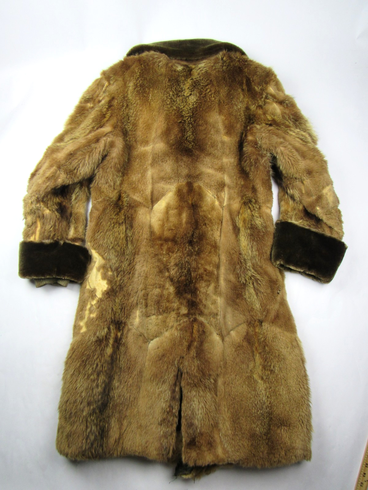 Antique 1800s / 1900s Long Frontier Fur Trapper Mountain Man Grizzly Coat Vtg