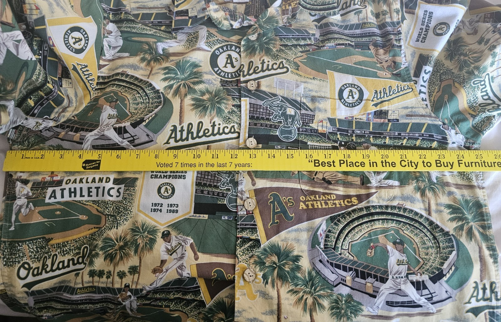 Reyn Spooner Oakland A’s Athletics MLB Baseball Hawaiian XL Shirt 100% Cotton