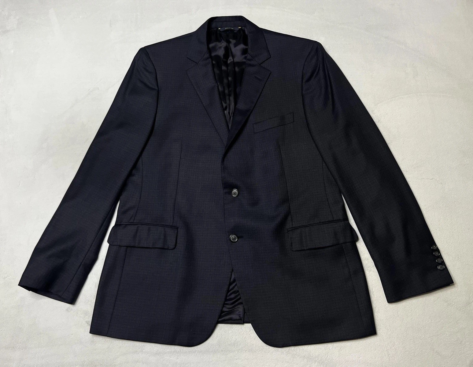 Brooks Brothers 1818 Fitzgerald Blazer Mens 44R Navy Plaid Drago Wool Made Italy