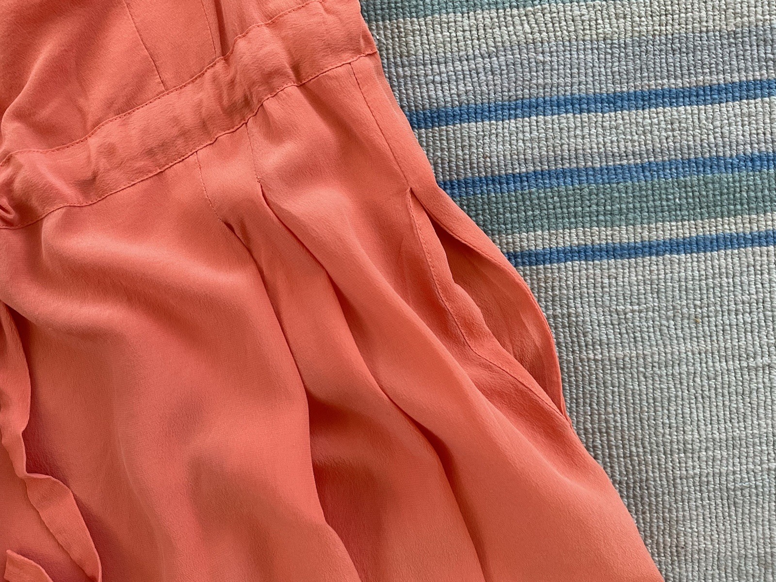 See by Chloe 100% silk orange midi knee length cocktail dress EUR 42 US 6
