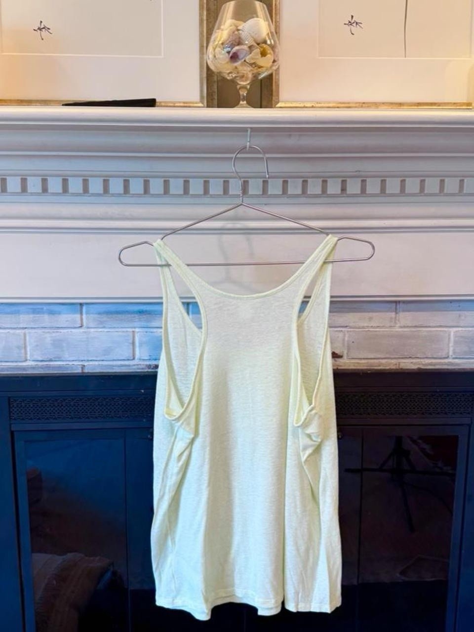 Athleta Gateway Linen Blend Tank Women’s Large Limone Green Racerback