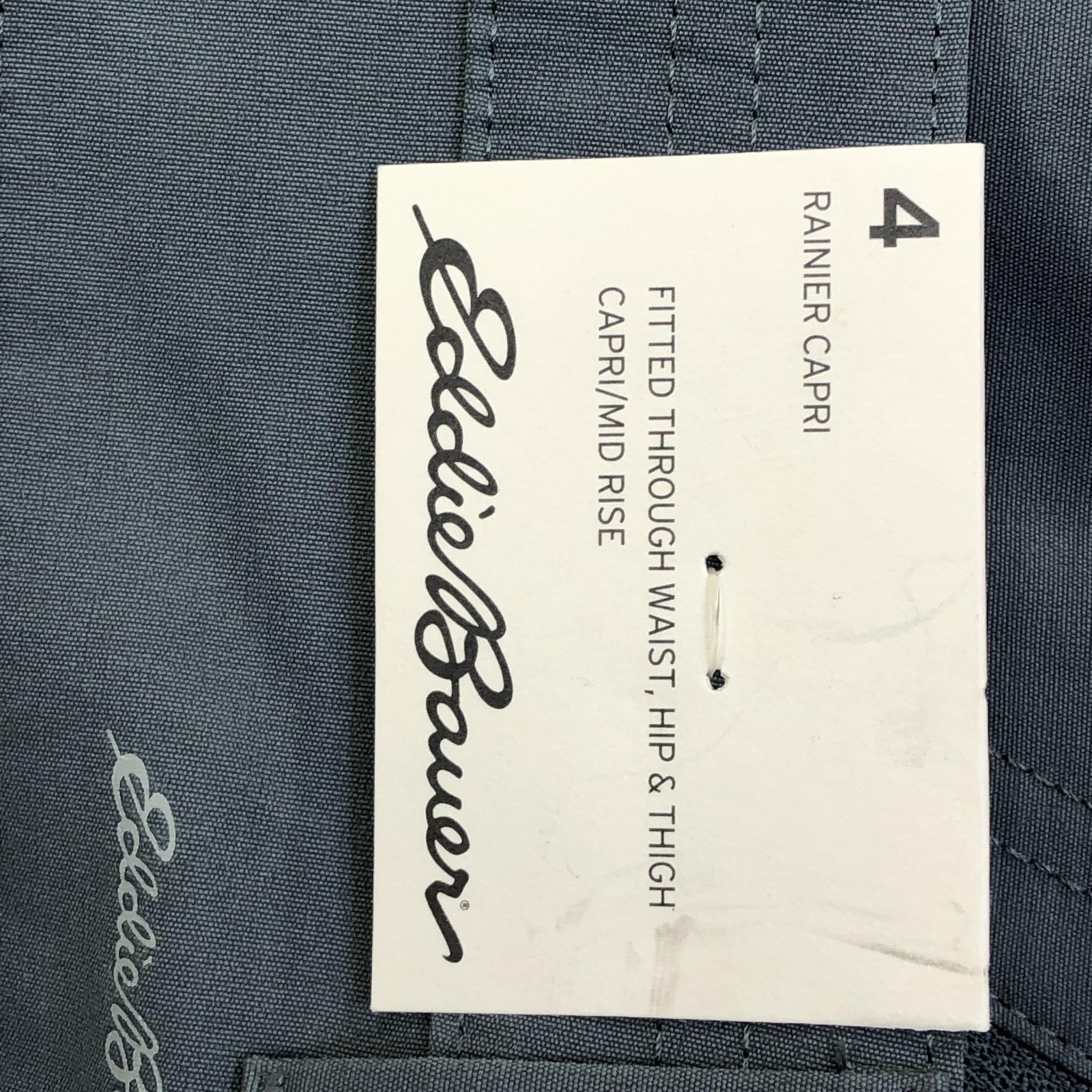 Eddie Bauer Rainier Capri Pants Womens 4 Gray Nylon Hiking Outdoor Stretch