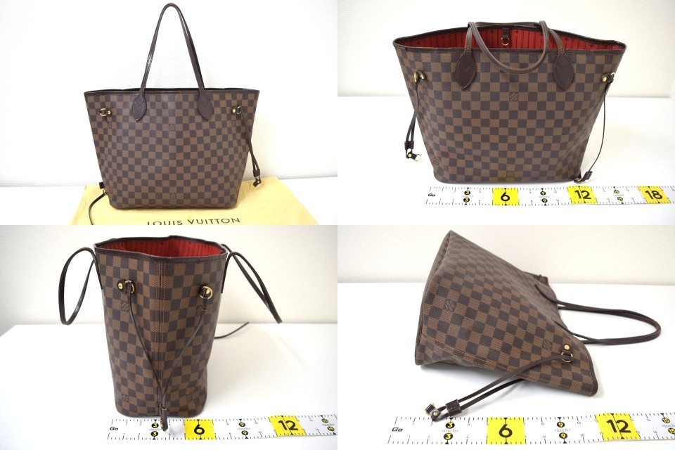 Auth Louis Vuitton Neverfull MM Tote Bag Damier Ebene Canvas N51105 LV 53736