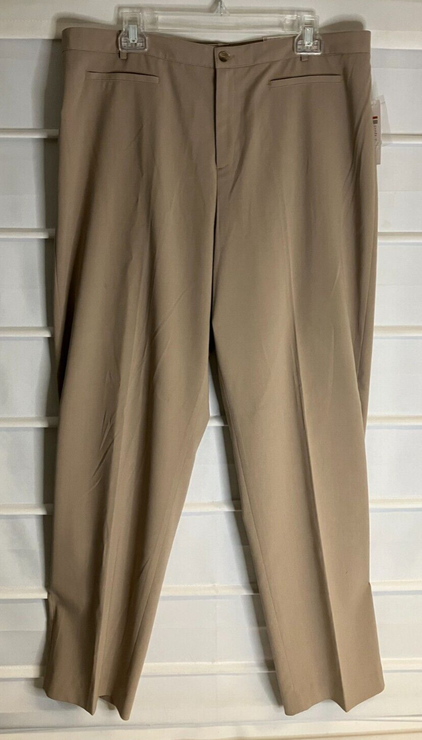 Croft & Barrow Beige Polyester Rayon Blend Flat Front Dress Pants 18AVG NWTS!
