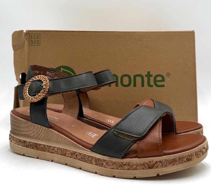 Remonte D3067 – 52 Women’s NEW Wedge Sandal Green Cayenne Leaf Multiple Sizes