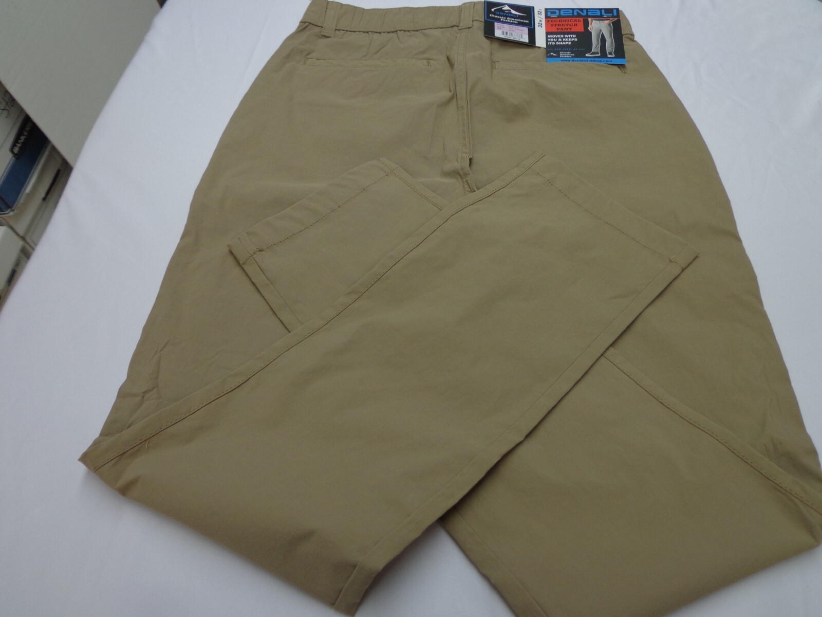 DENALI Delta Khaki Technical Stretch Pants Flex Waist 32/32 NEW MSRP $54