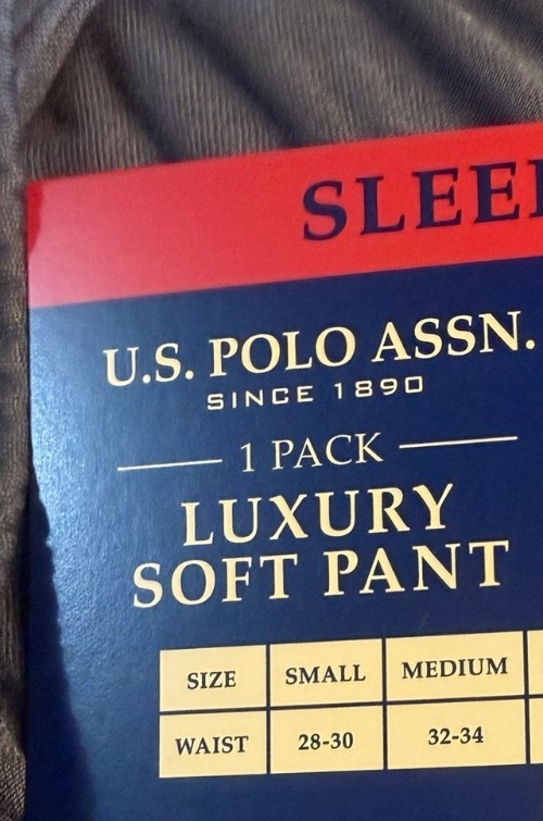U.S. Polo Assn. SIZE M 32-34 Men Two Pockets Machine Washable Pajamas, Blue NEW