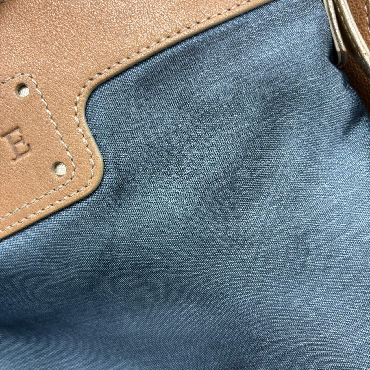 USED LOEWE Shoulder Bag anagram 340807 Nylon/leather Blue Camel Everyday use