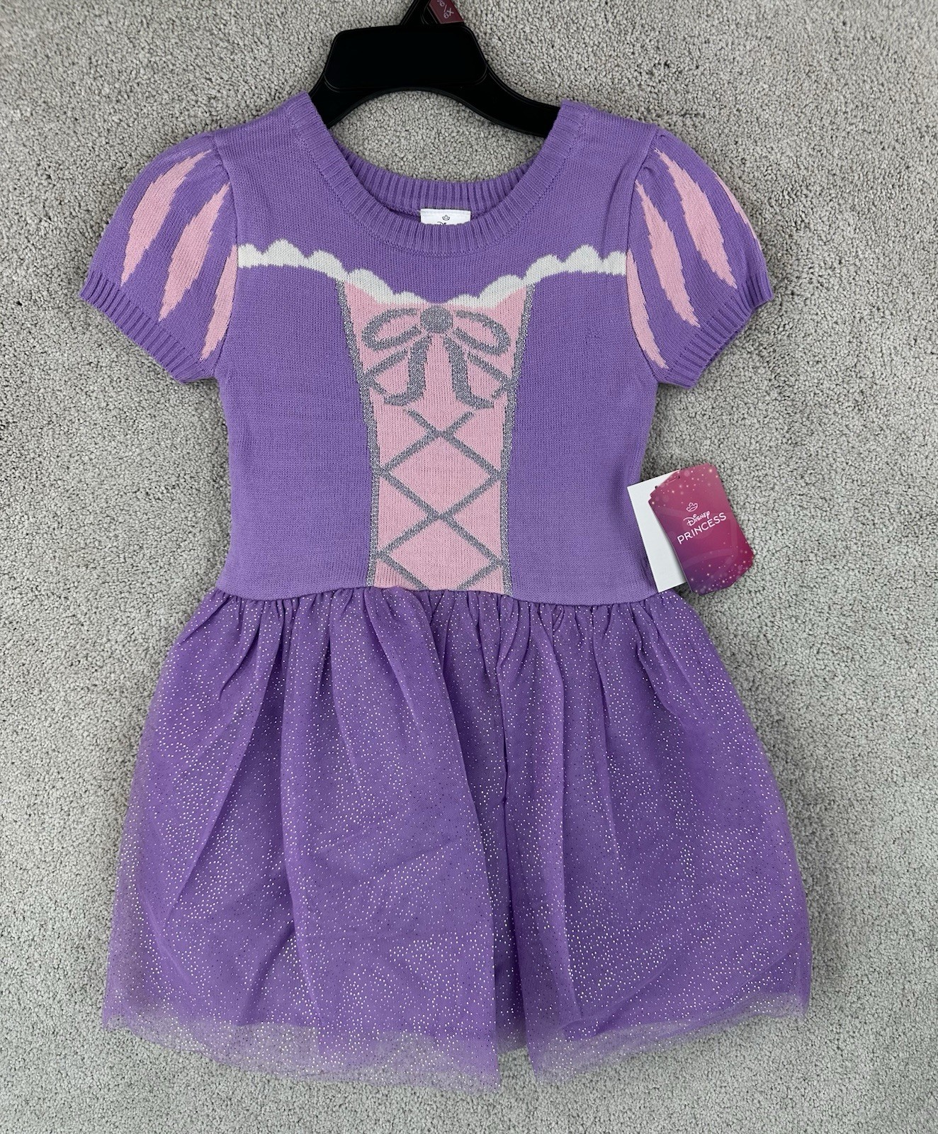 Disney Princess Rapunzel Light Purple Short Sleeve Tulle Dress Kids S (6/6X)